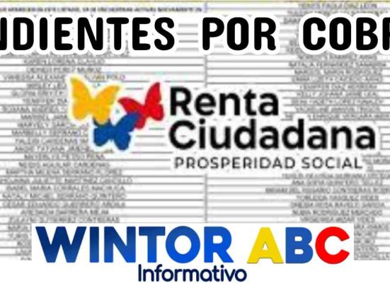 Listado por Cobrar Renta Ciudadana: De fondo imagen listado del Programa Renta Ciudadana, luego texto PENDIENTES POP COBRAR, encima imagen del logo de Wintor ABC.
